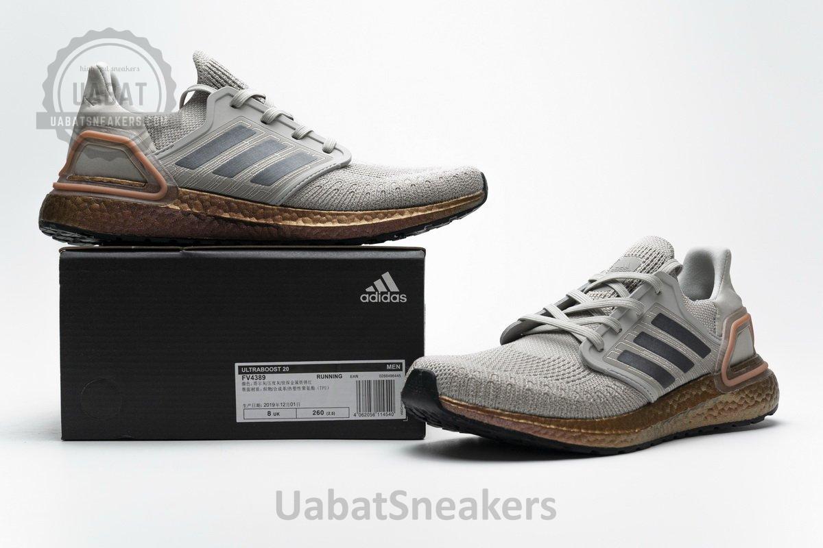 FV4389 adidas Ultra BOOST 20 CONSORTIUM Metal Grey and Coral Real Boost - Image 2