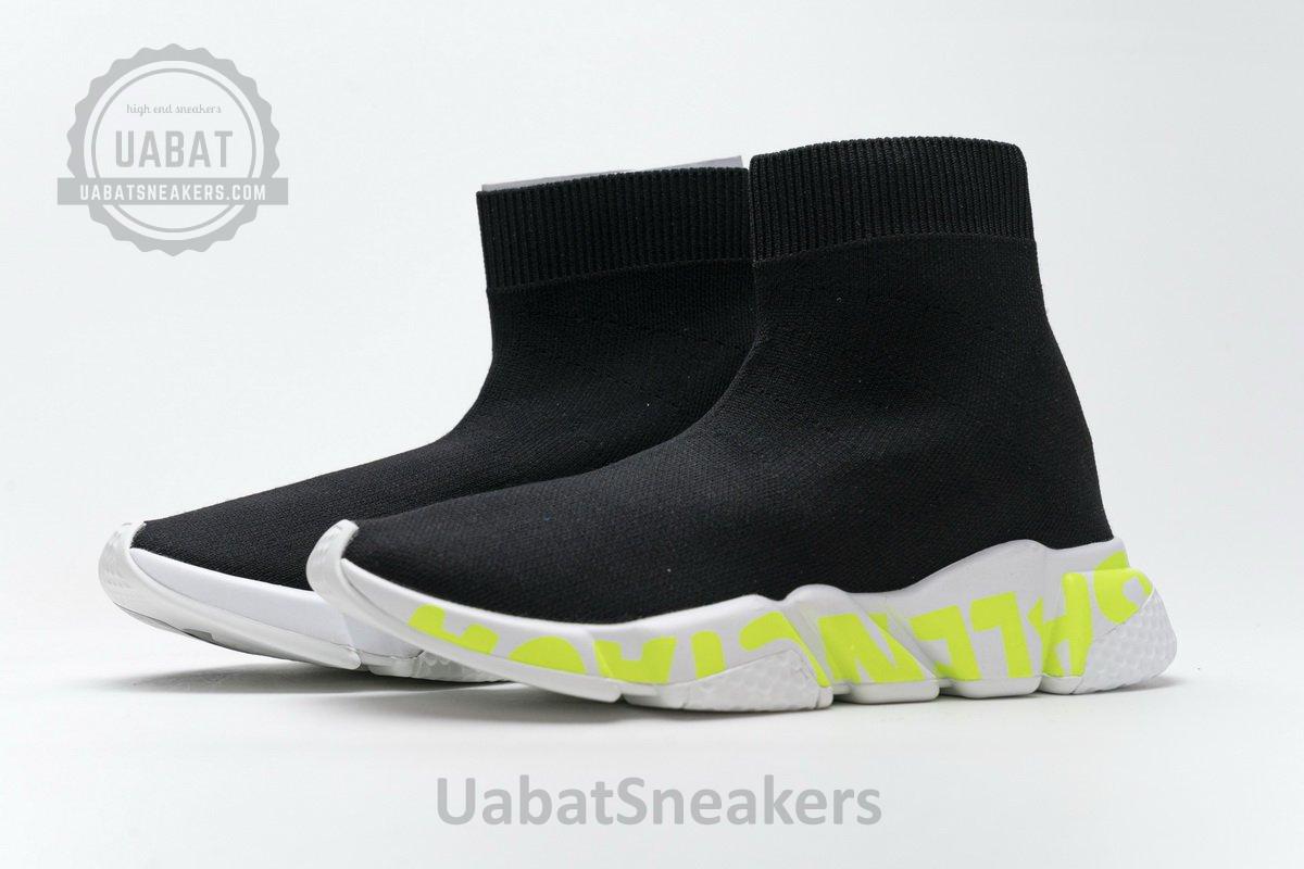 Balenciaga Stretch Mesh High Top Sneaker Black White - Image 6