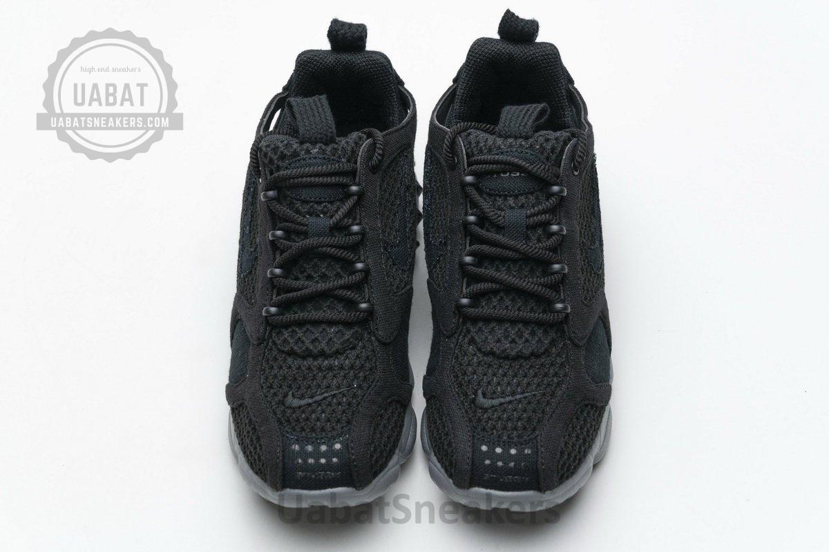 CQ5486-001 Stussy x Nike Air Zoom Spiridon Cage 2 Black Cool Grey - Image 6