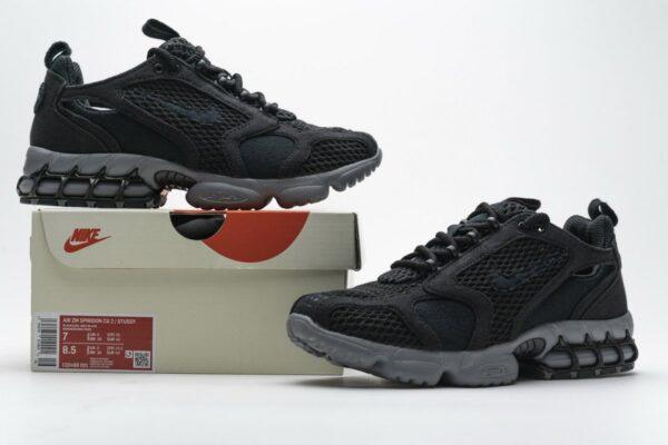 CQ5486-001 Stussy x Nike Air Zoom Spiridon Cage 2 Black Cool Grey - Image 3