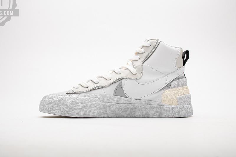 BV0072-100 Sacai x Nike Blazer Mid White Grey - Image 6