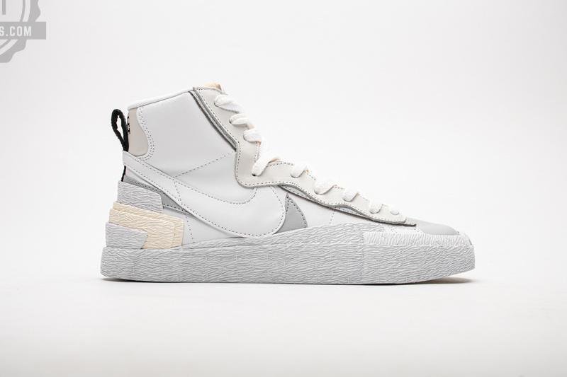 BV0072-100 Sacai x Nike Blazer Mid White Grey - Image 5