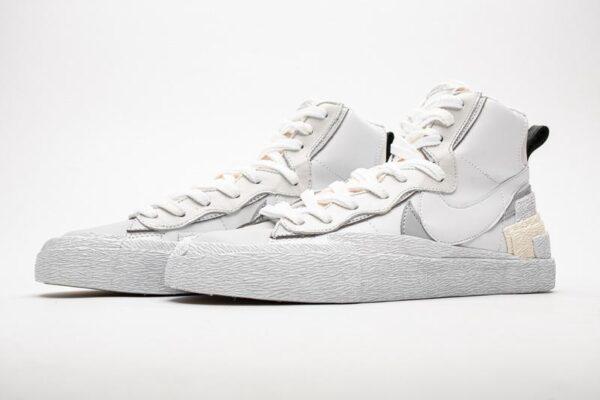 BV0072-100 Sacai x Nike Blazer Mid White Grey - Image 2