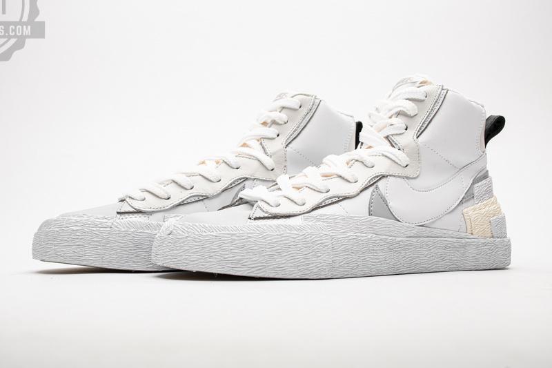 BV0072-100 Sacai x Nike Blazer Mid White Grey - Image 2