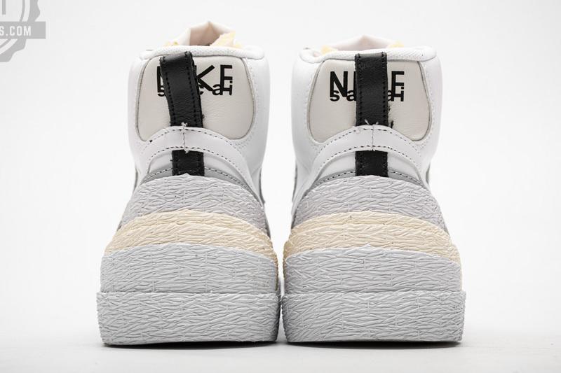 BV0072-100 Sacai x Nike Blazer Mid White Grey - Image 4