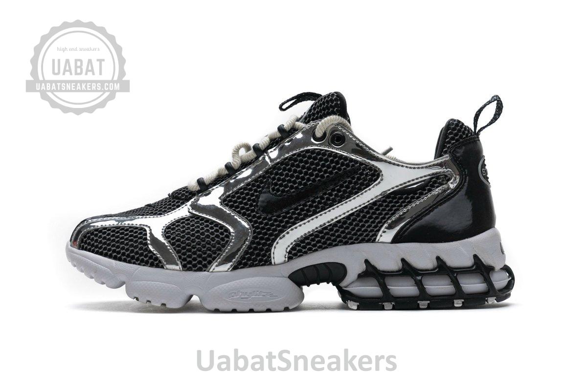 CU1854-001 Stussy x Nike Air Zoom Spiridon Cage 2 Black Silver