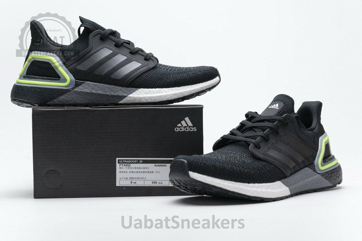 FY3452 adidas Ultra BOOST 20 CONSORTIUM Black Grey Green Real Boost - Image 3