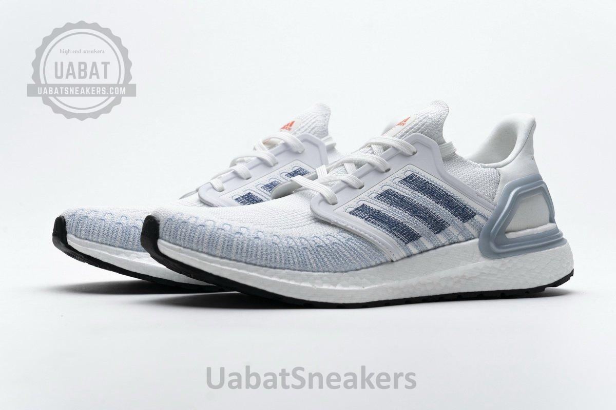 FY3454 adidas Ultra BOOST 20 White Light Blue - Image 6
