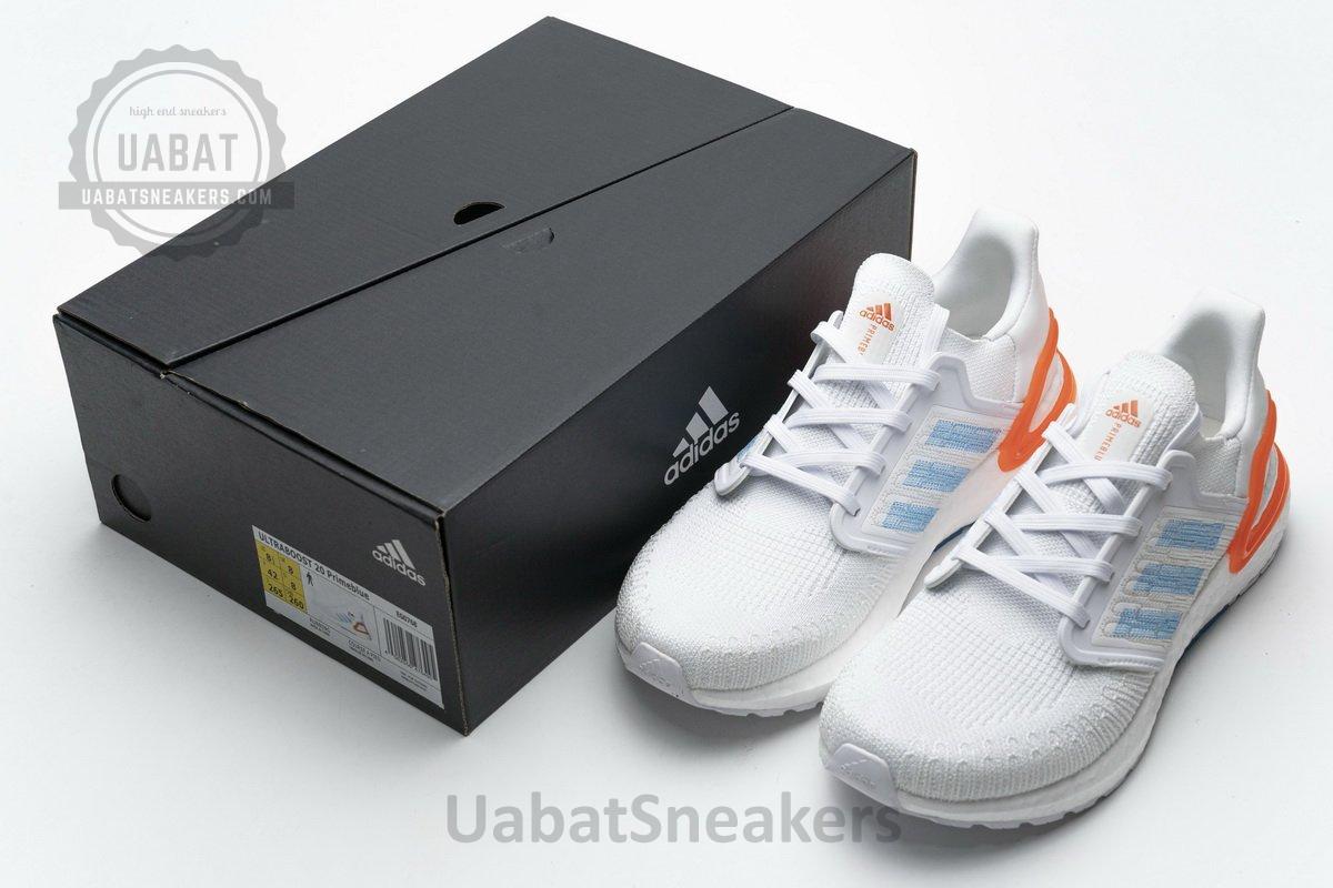 EG0768 adidas Ultra BOOST 20 Primeblue White Blue Orange - Image 3