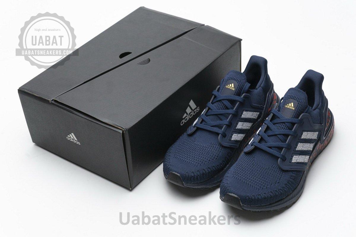 FY3451 adidas Ultra BOOST 20 CONSORTIUM Dark Blue Red Real Boost - Image 2