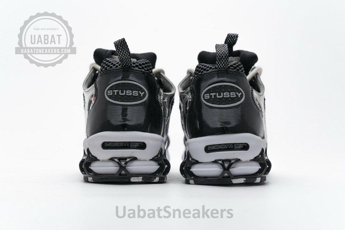 CU1854-001 Stussy x Nike Air Zoom Spiridon Cage 2 Black Silver - Image 5