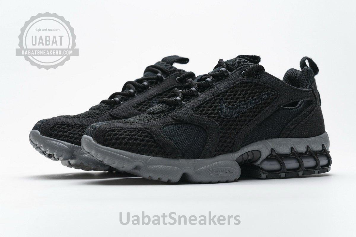 CQ5486-001 Stussy x Nike Air Zoom Spiridon Cage 2 Black Cool Grey - Image 5