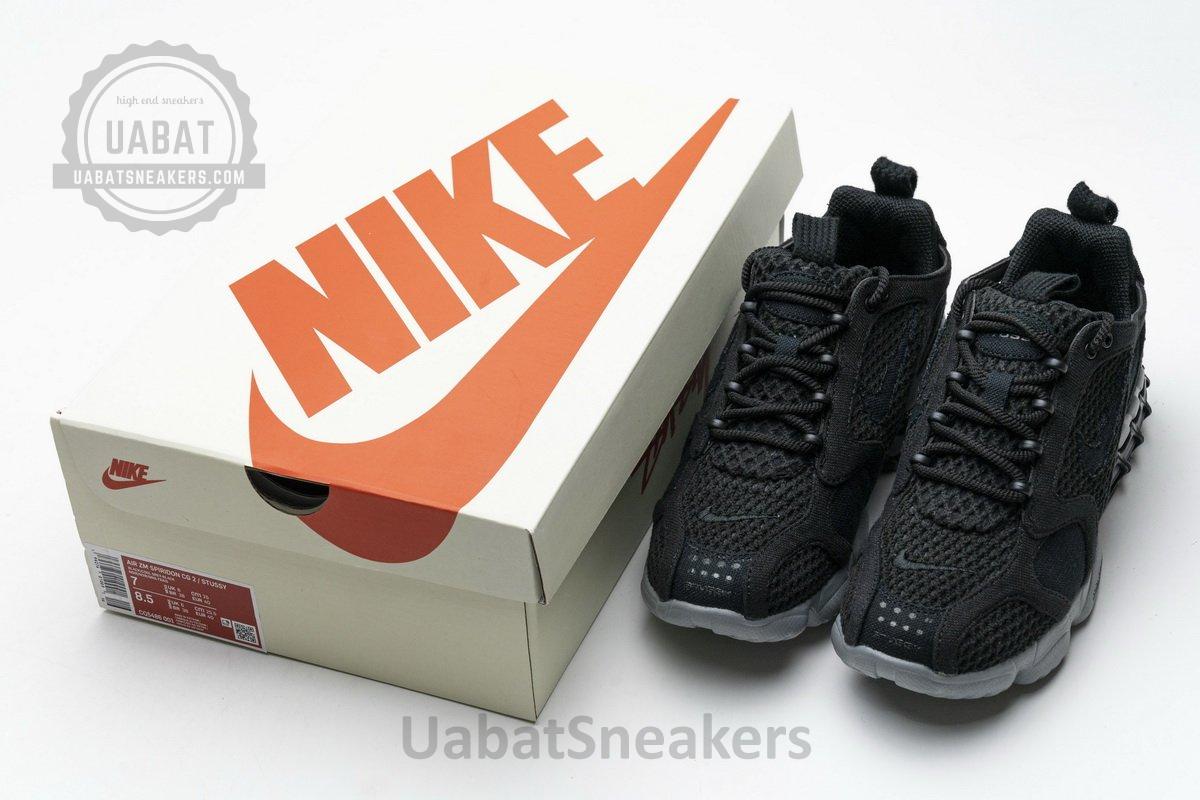 CQ5486-001 Stussy x Nike Air Zoom Spiridon Cage 2 Black Cool Grey - Image 2