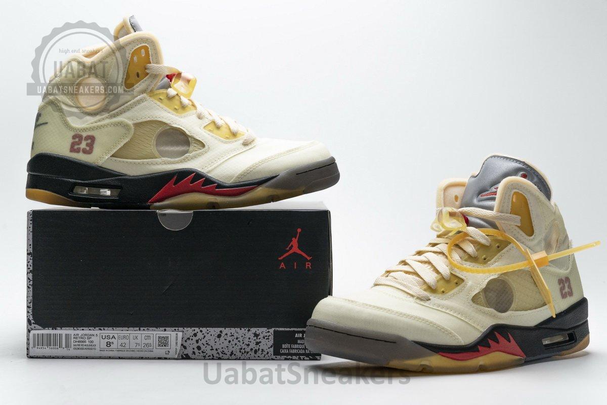 DH8565-100 OFF White x Air Jordan 5 Retro SP Sail - Image 2