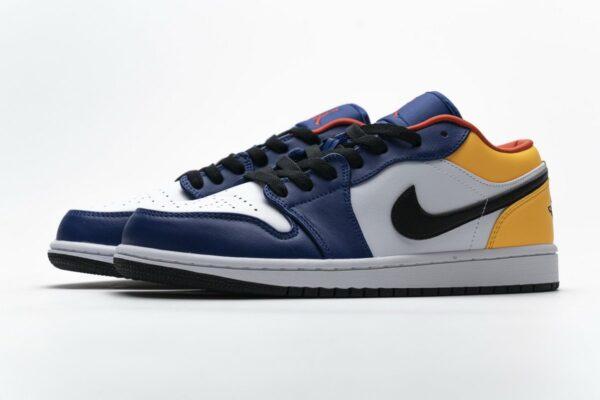 553558-123 Air Jordan 1 Low Blue Yellow Orange - Image 6