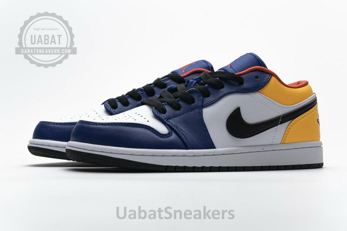 553558-123 Air Jordan 1 Low Blue Yellow Orange - Image 6