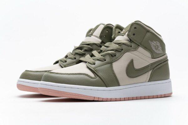555112-225 Air Jordan 1 Mid GS Trooper Bleached Coral - Image 6