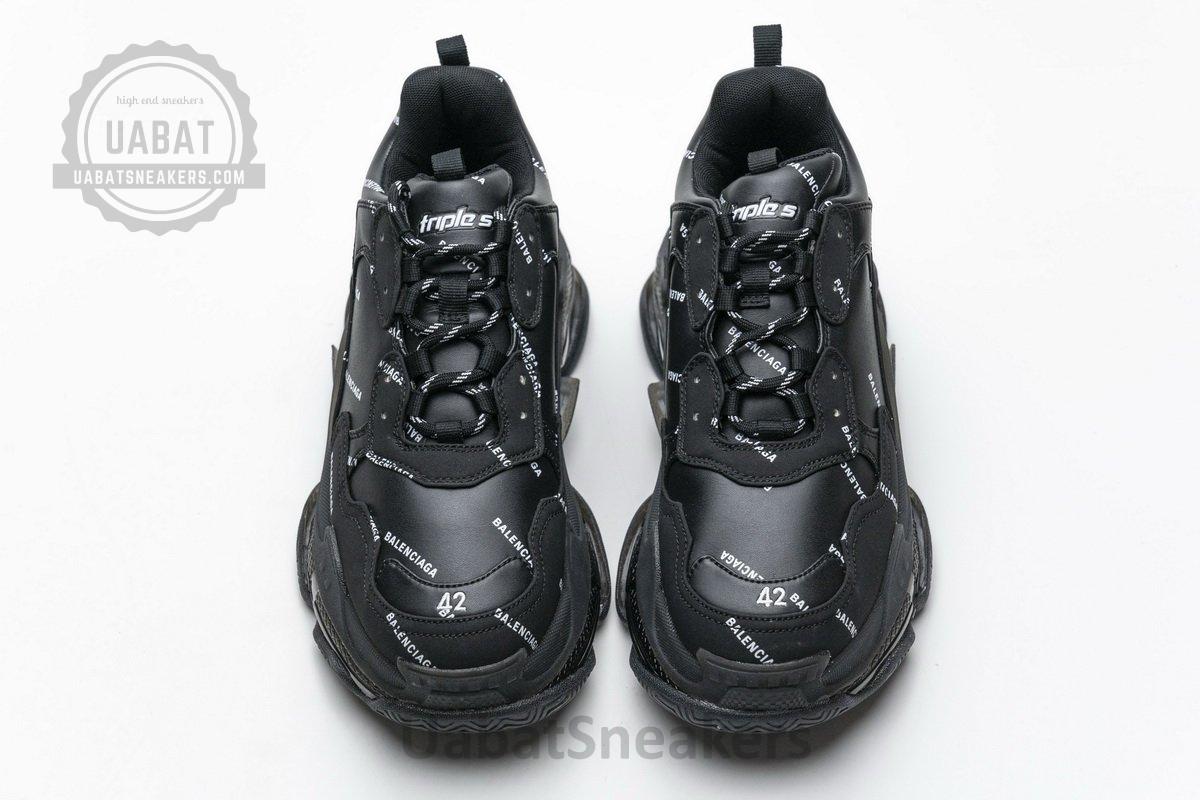 524039 W09E1 2021 Balenciaga Triple S Letter Black - Image 4