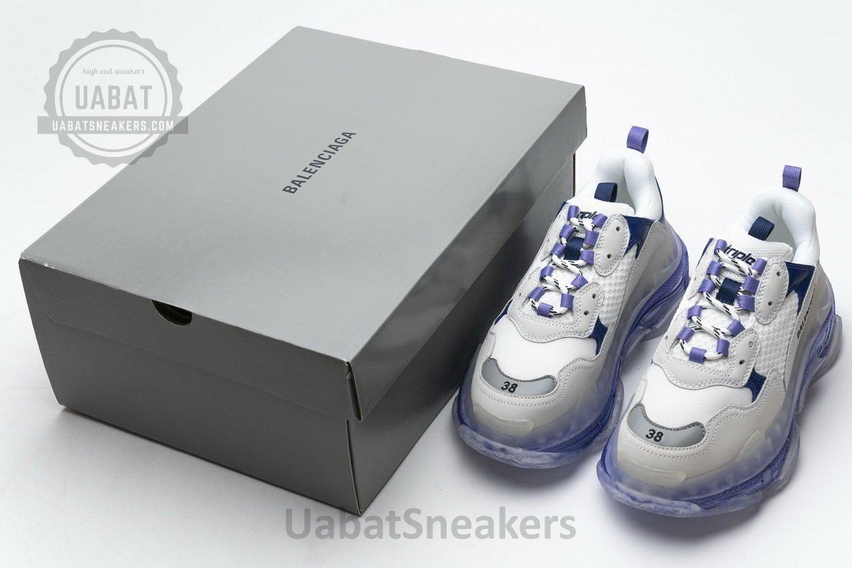 544351 W09E1 1322 Balenciaga Triple S White Purple - Image 3