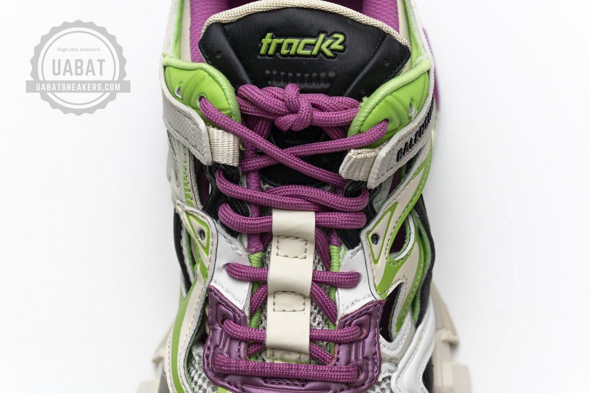 568615 W2GN3 9199 Blenciaga Track 2 Sneaker White Green Pink - Image 8