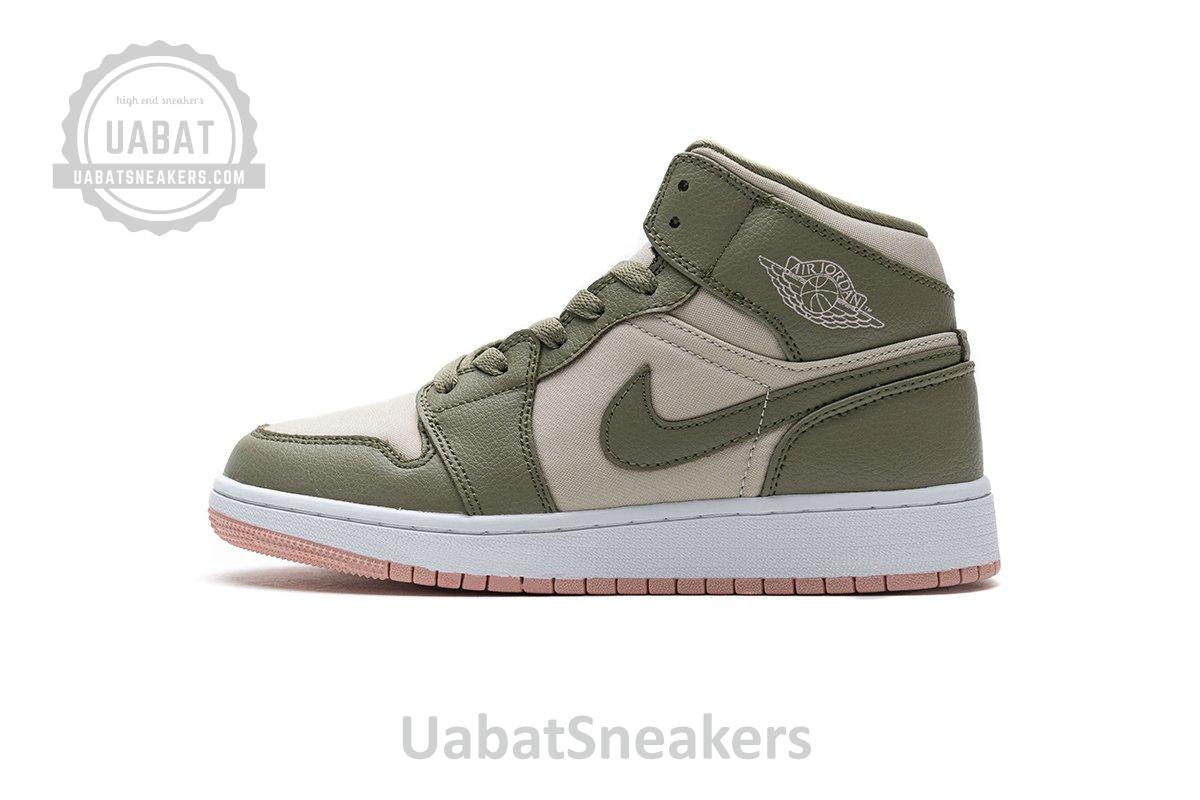 555112-225 Air Jordan 1 Mid GS Trooper Bleached Coral