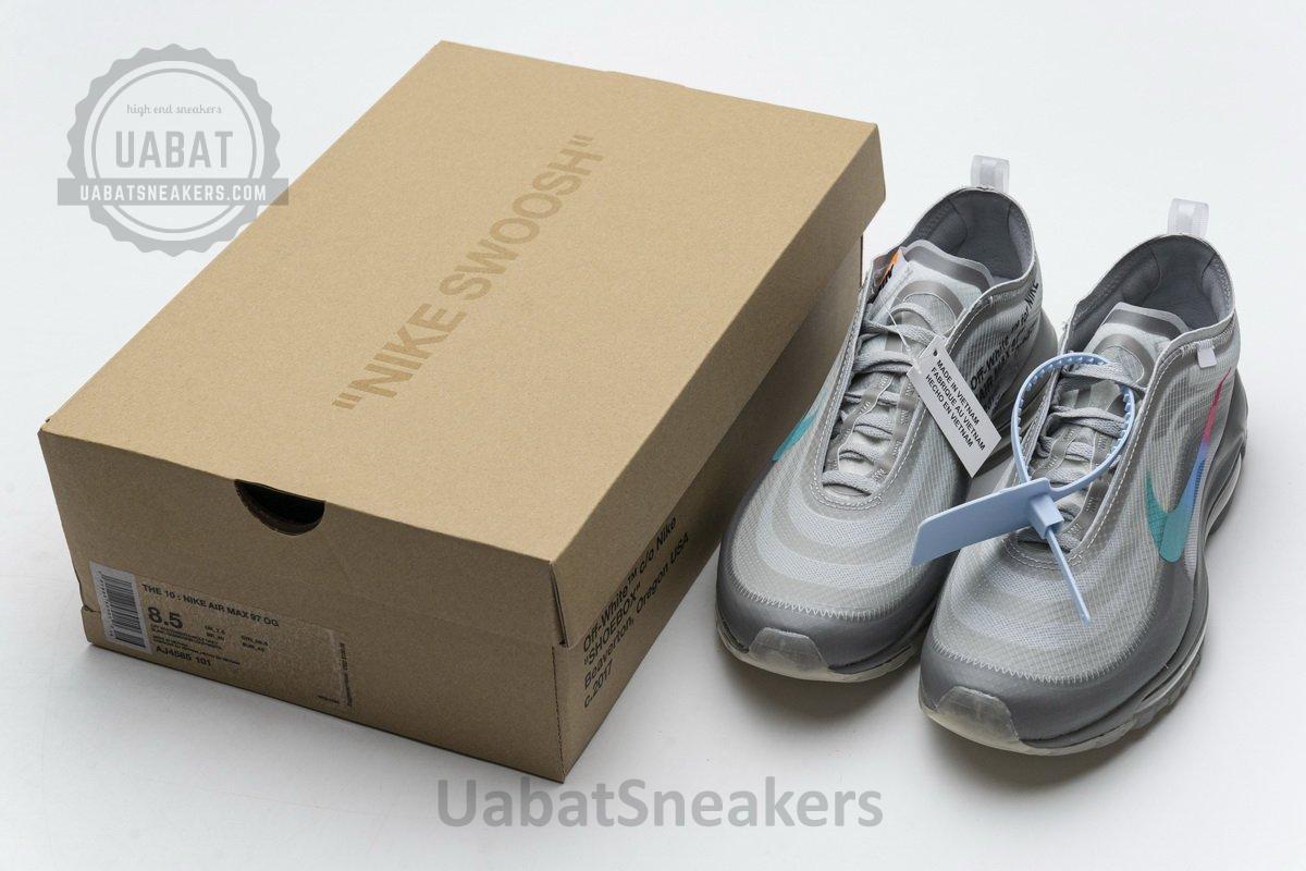 AJ4585-101 Off-White x Nike Air Max 97 Wlolf Grey Menta - Image 3