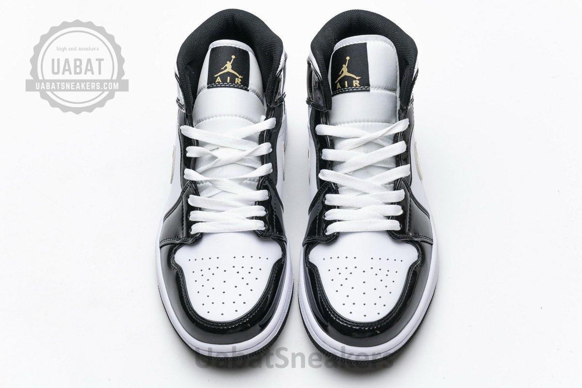 852542-007 Air Jordan 1 Mid Gold Patent Leather - Image 4
