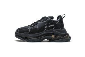 524039 W09E1 2021 Balenciaga Triple S Letter Black
