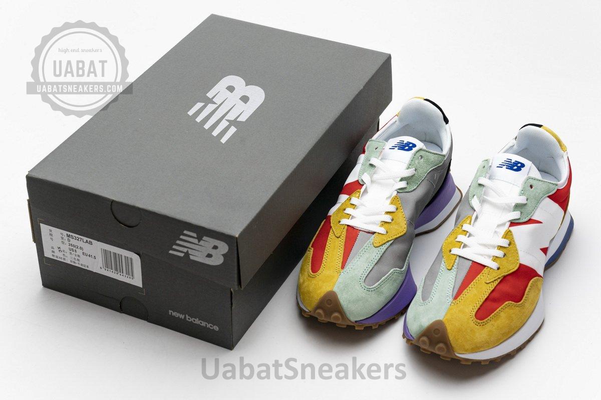 NB327LAB New Balance White Red Yellow - Image 3