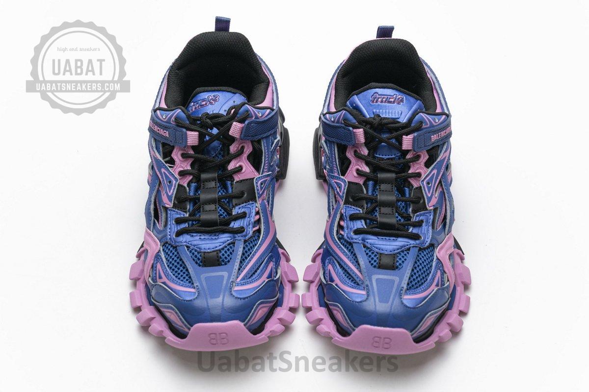 570391 W2GN3 4050 Blenciaga Track 2 Sneaker Blue Pink - Image 4