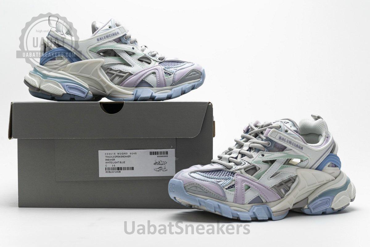 568615 W2GN3 9045 Blenciaga Track 2 Sneaker White Light Blue - Image 2