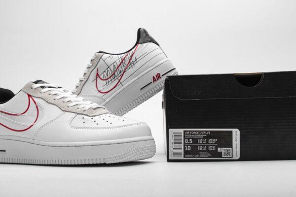 CK9257-100 Nike Air Force 1 '07 LV8 White Black Pure Platinum - Image 5