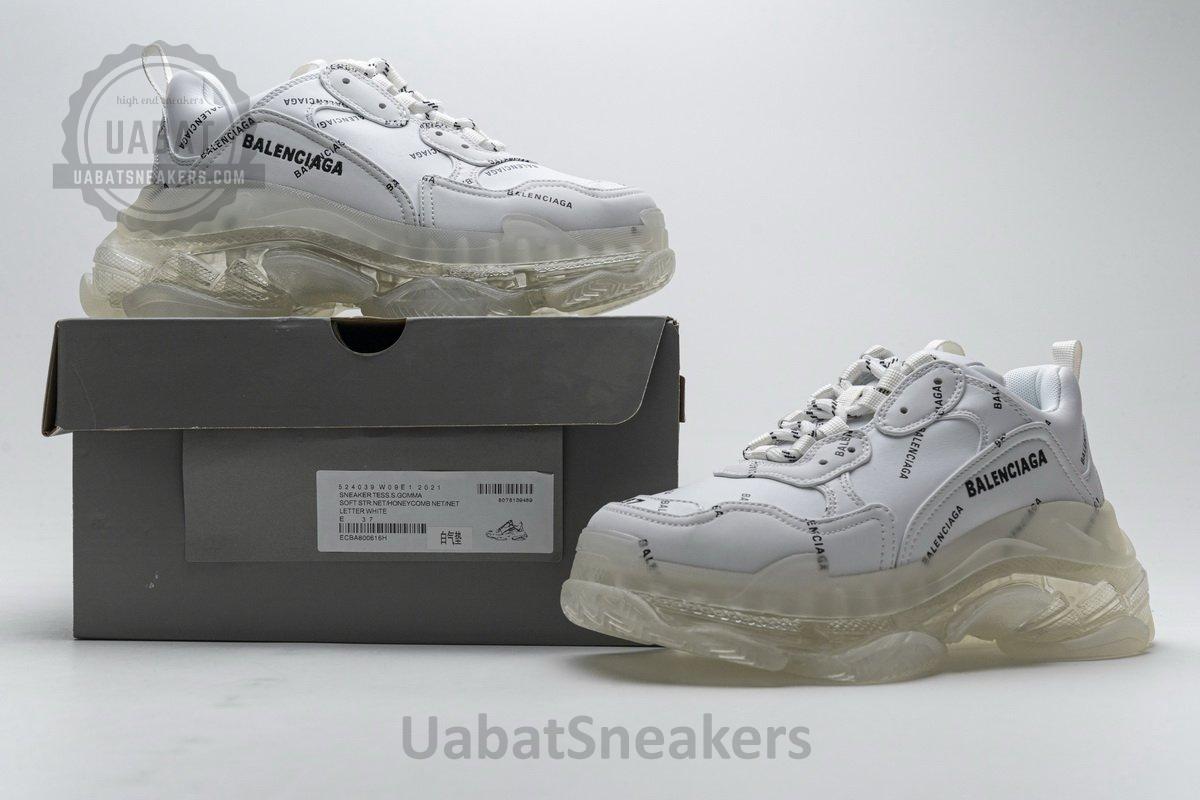 524039 W09E1 2021 Balenciaga Triple S Letter White - Image 5