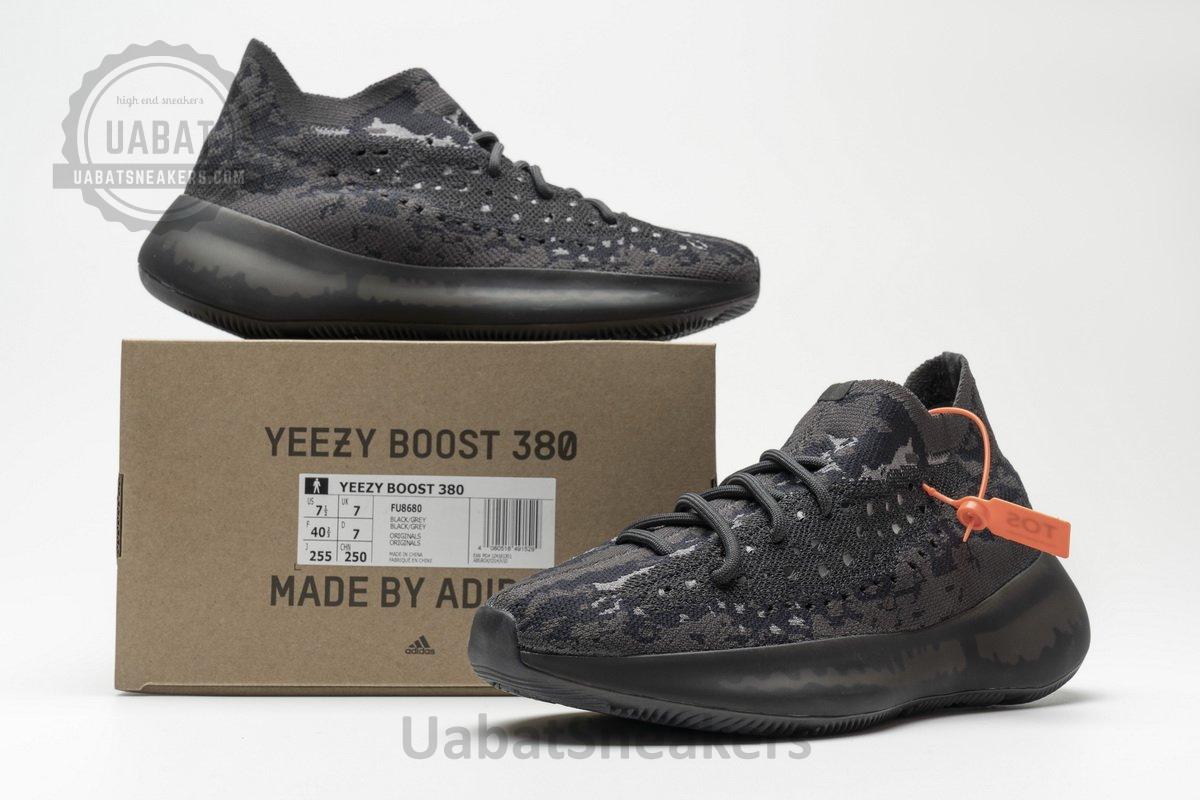 FU8680 adidas Yeezy Boost 380 Black Grey Real Boost - Image 8