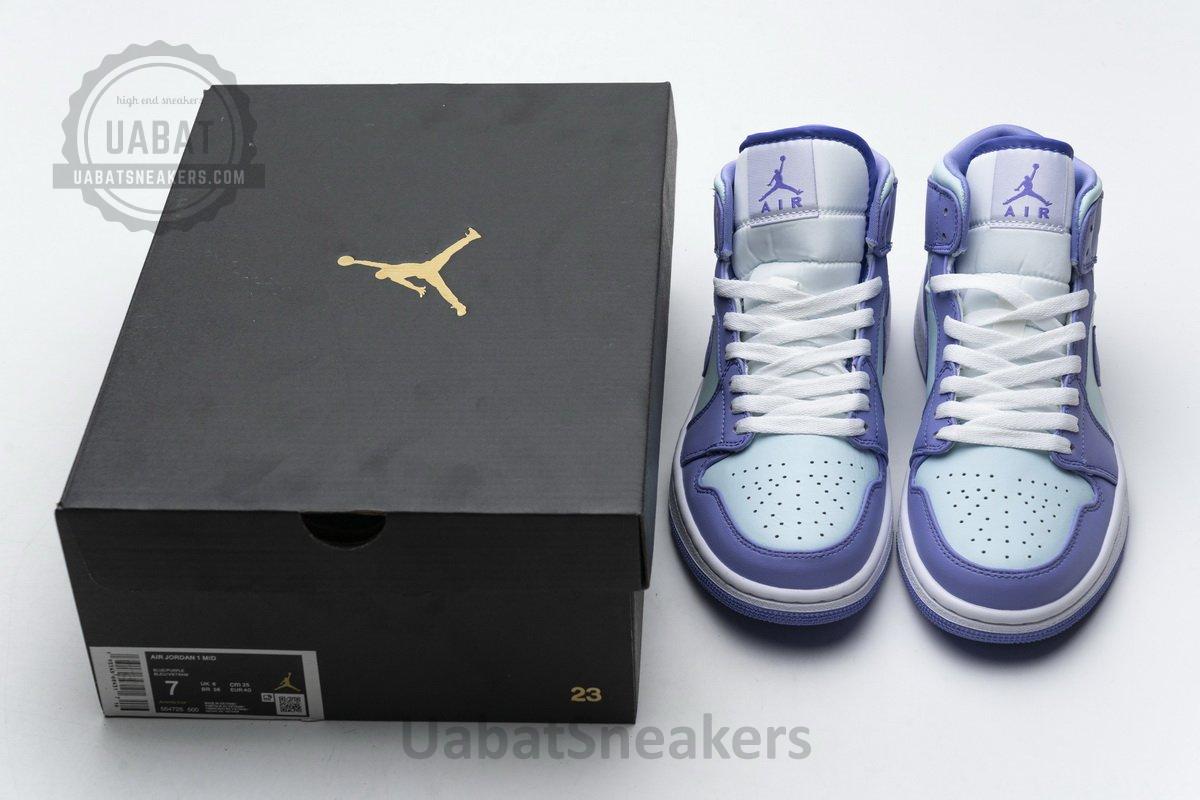 554725-500 Air Jordan 1 Mid Purple Aqua Blue - Image 3