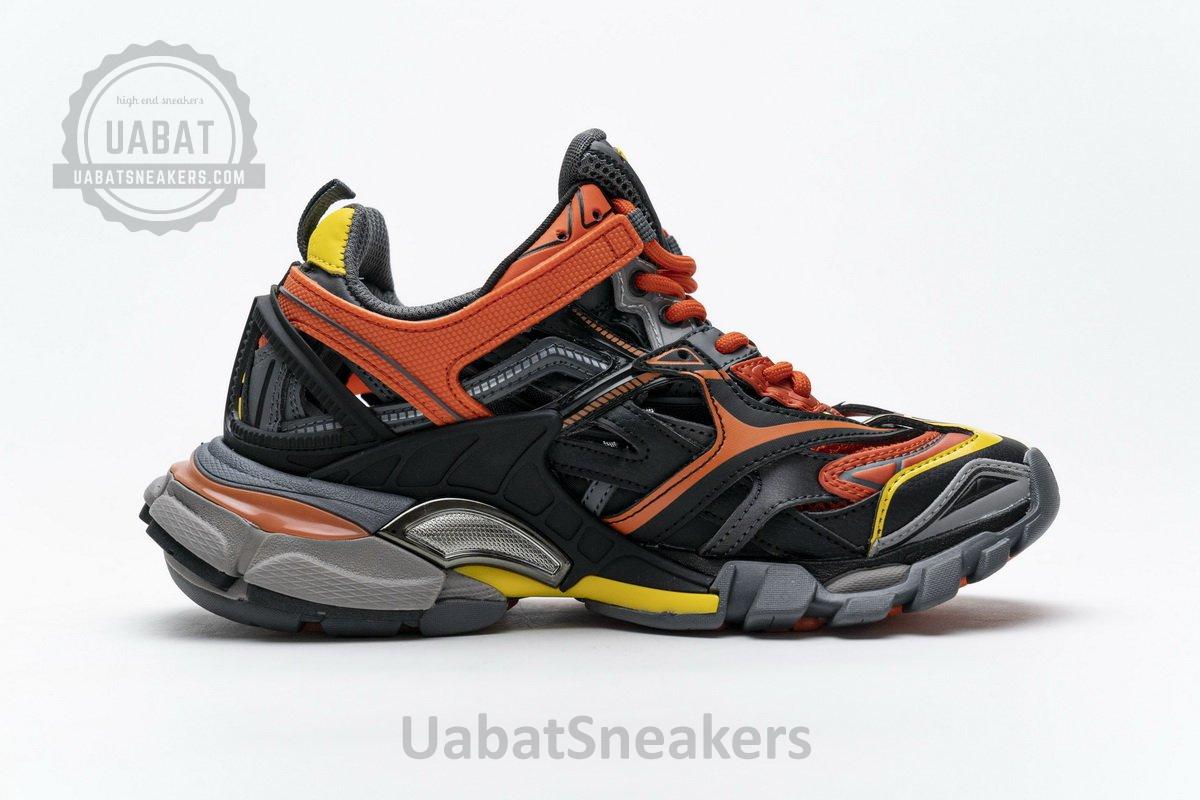 568614 W2GN8 2008 Blenciaga Track 2 Sneaker Black Orange - Image 8