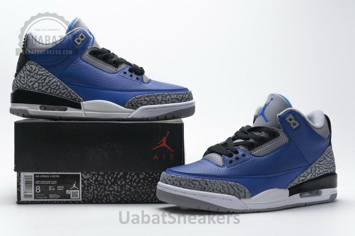 CT8532-400 Air Jordan 3 Retro -Varsity Royal - Image 2