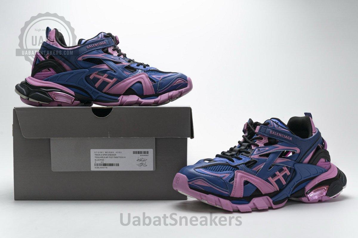 570391 W2GN3 4050 Blenciaga Track 2 Sneaker Blue Pink - Image 2