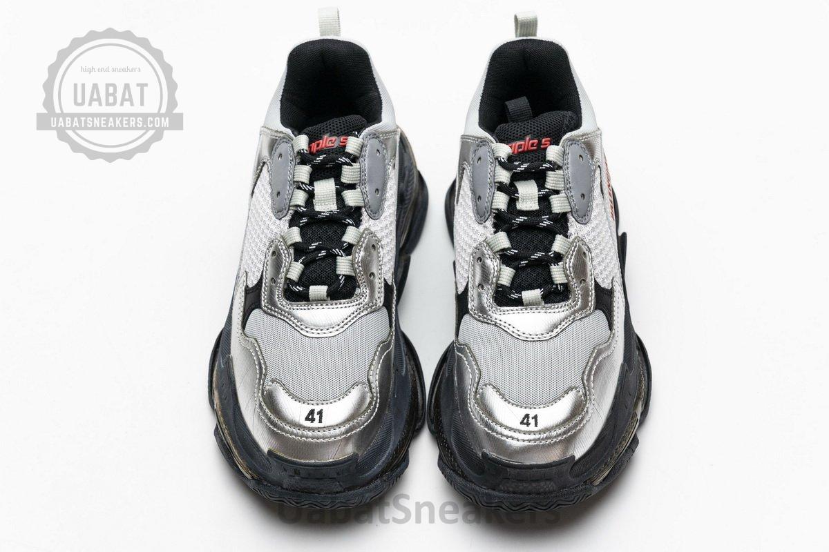 541624 W09E1 7320 Balenciaga Triple S Black Silver2 - Image 4
