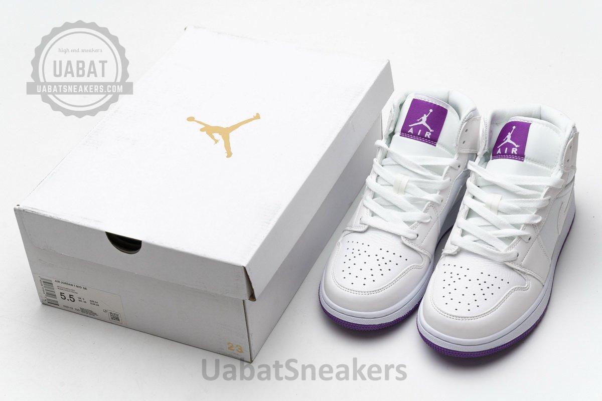 555112-100 Air Jordan 1 Mid SE White Fuchsia Blast - Image 3