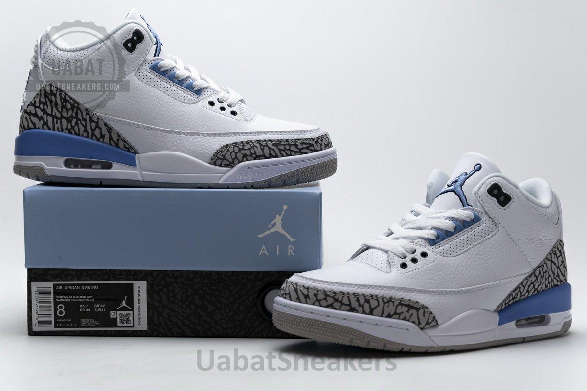 CT8532-104 Air Jordan 3 'UNC' - Image 2