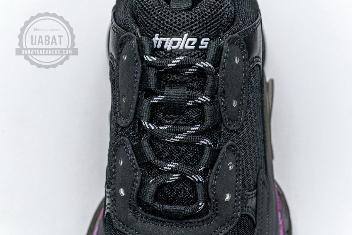 544351 W09O1 0829 Balenciaga Triple S Black Plum Red - Image 8
