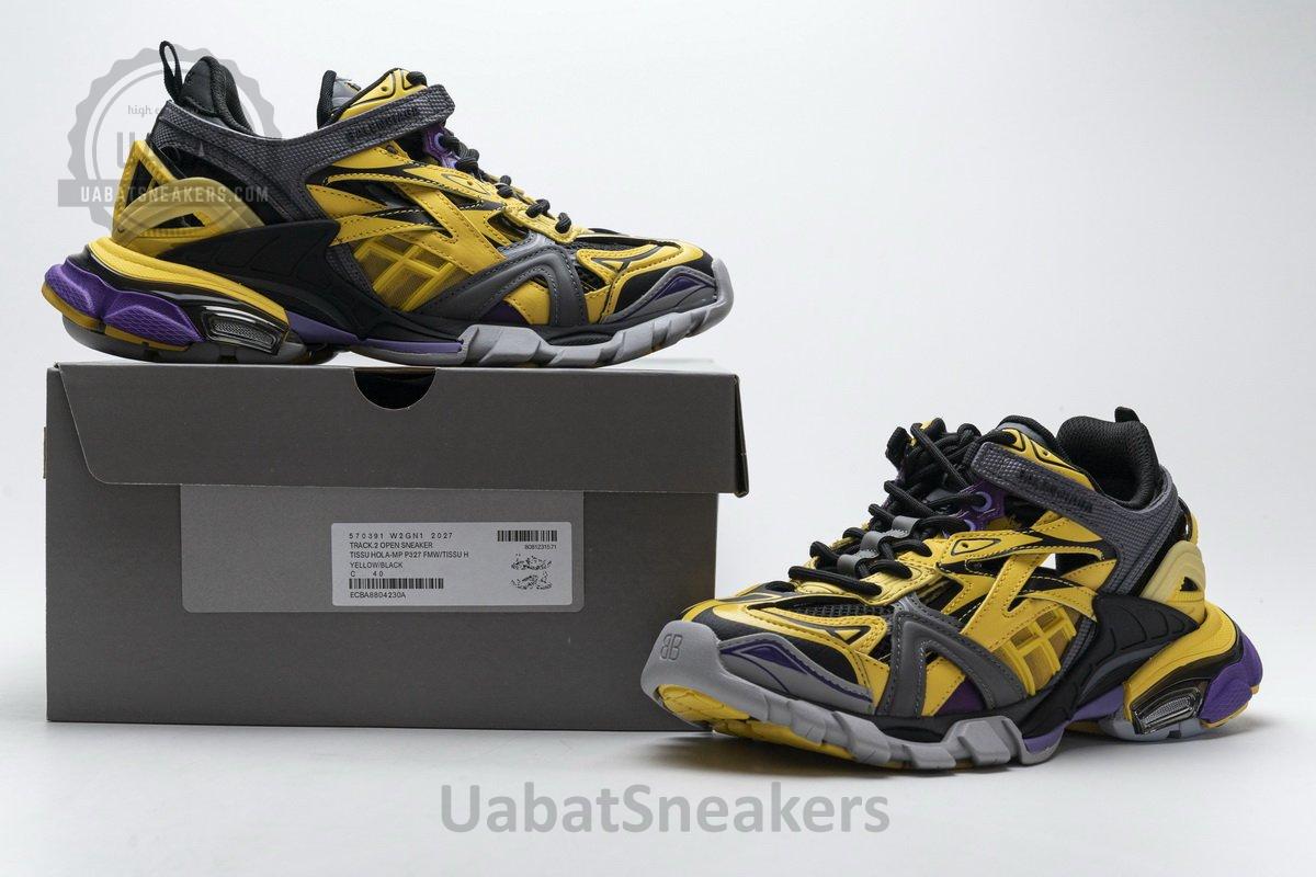 570391 W2GN1 2027 Blenciaga Track 2 Sneaker Yellow Black - Image 2