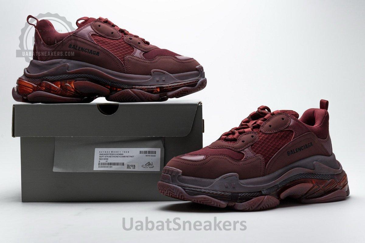 541624 W09E1 1628 Balenciaga Triple S Red Wine - Image 2