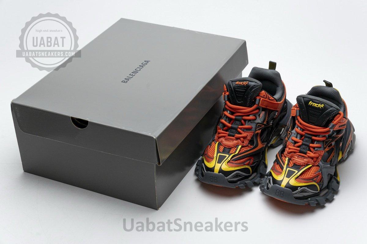 568614 W2GN8 2008 Blenciaga Track 2 Sneaker Black Orange - Image 3