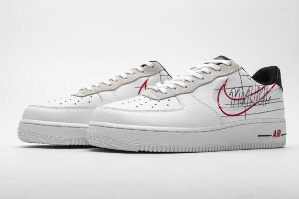 CK9257-100 Nike Air Force 1 '07 LV8 White Black Pure Platinum - Image 3
