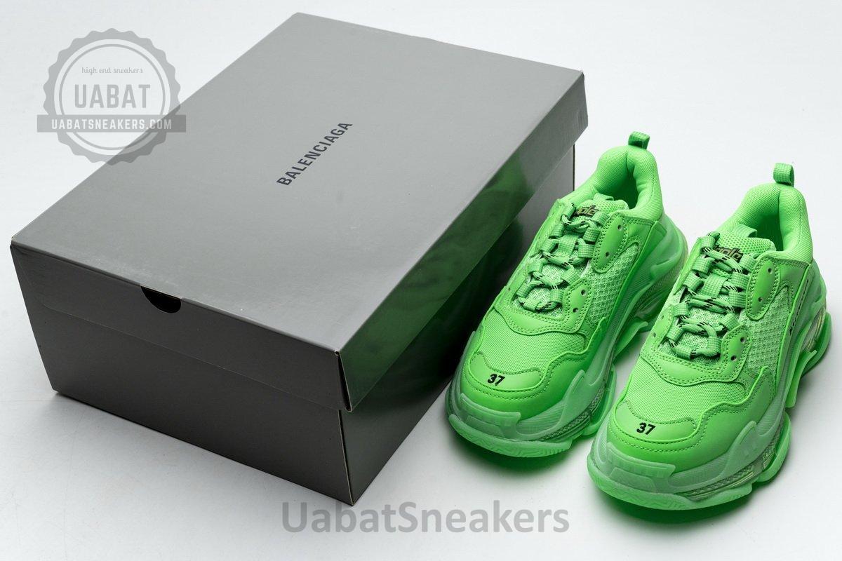 544351 W09OL 3801 Balenciaga Triple S Fluo Green - Image 3