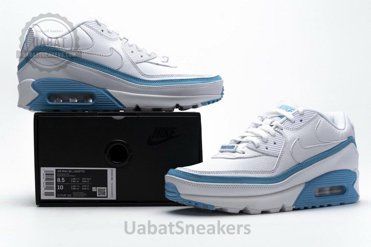 CJ7197-102 Undefeated x Nike Air Max 90 White Blue - Image 2