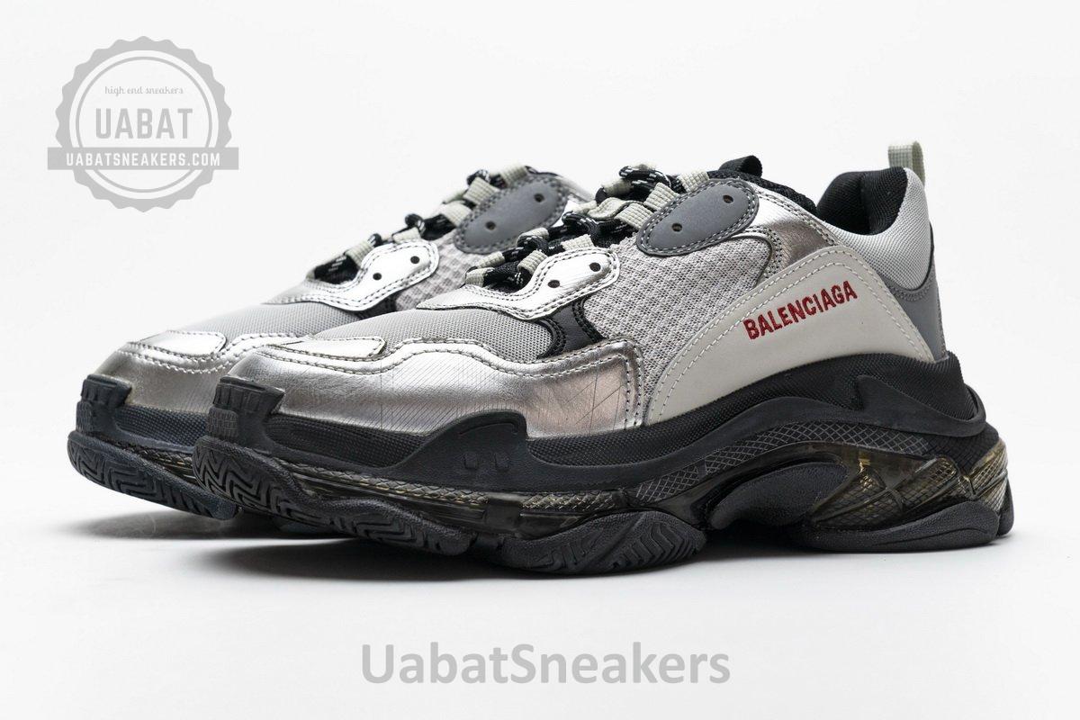 541624 W09E1 7320 Balenciaga Triple S Black Silver2 - Image 6