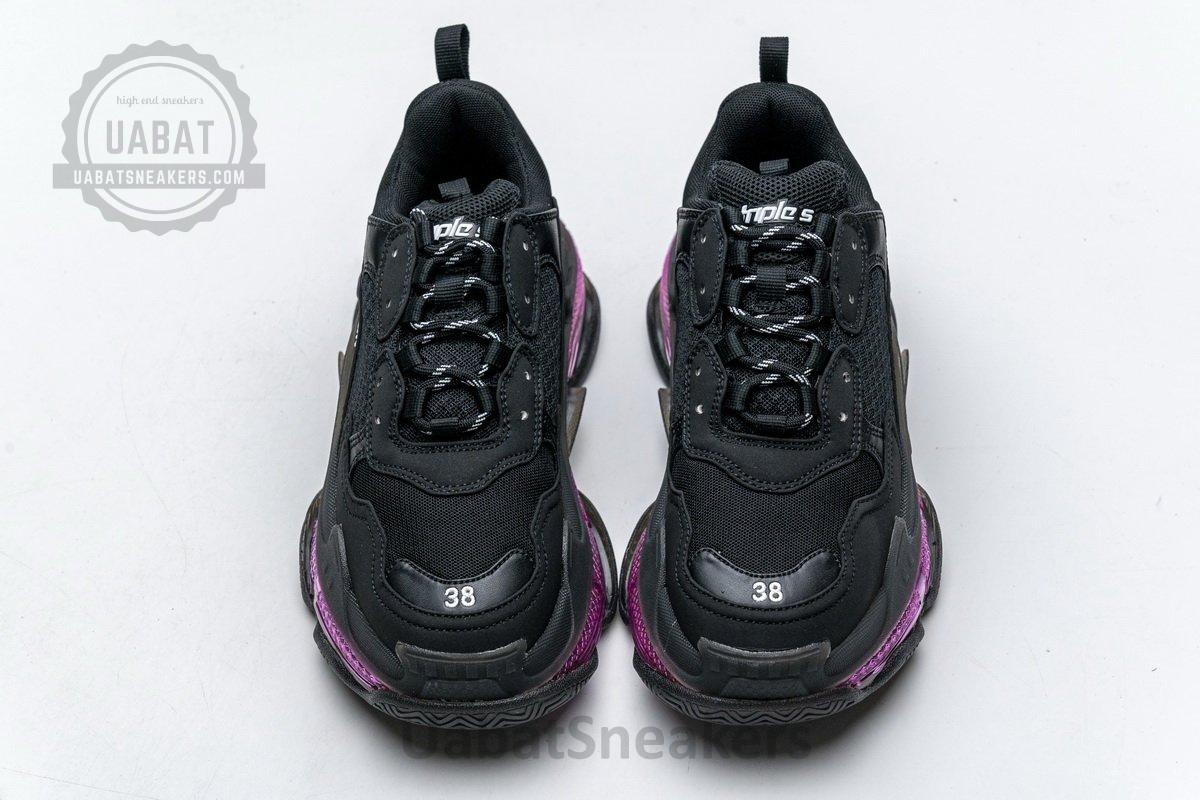 544351 W09O1 0829 Balenciaga Triple S Black Plum Red - Image 4